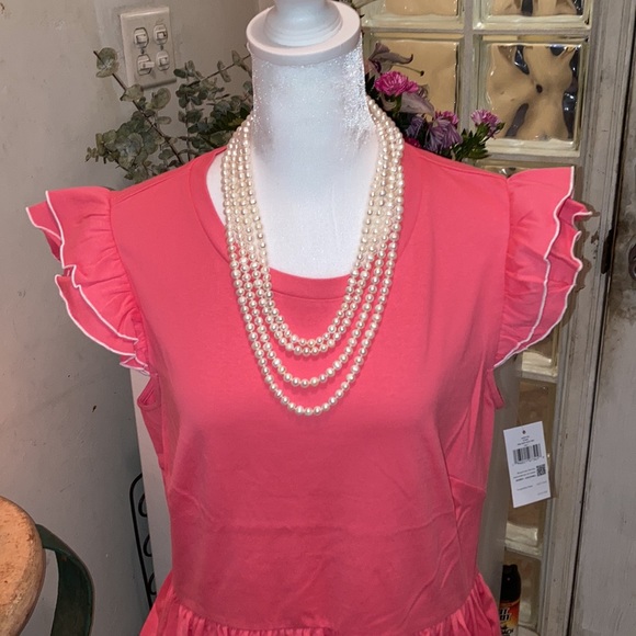 SALE💥🆑 NWT WOW kate spade "Butterfly Shirt" 💥Low, low price! Pink w/white pip - Picture 14 of 15